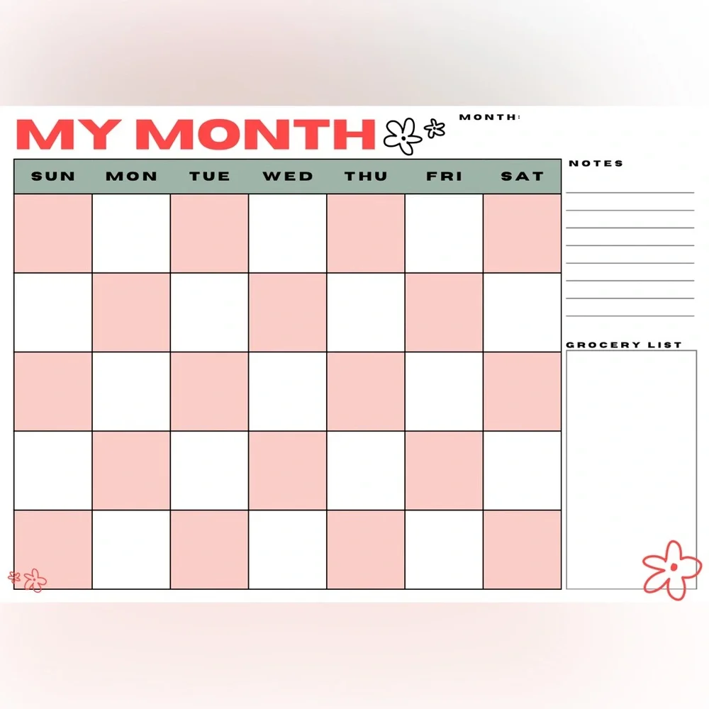 Multi color Fridge calendar 20x14